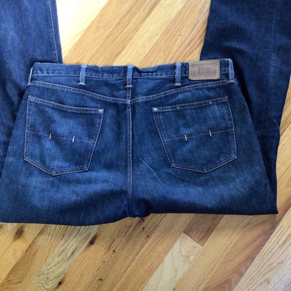 MENS POLO RALPH LAUREN DK WASH JEANS SZ 38x32 - Picture 2 of 6